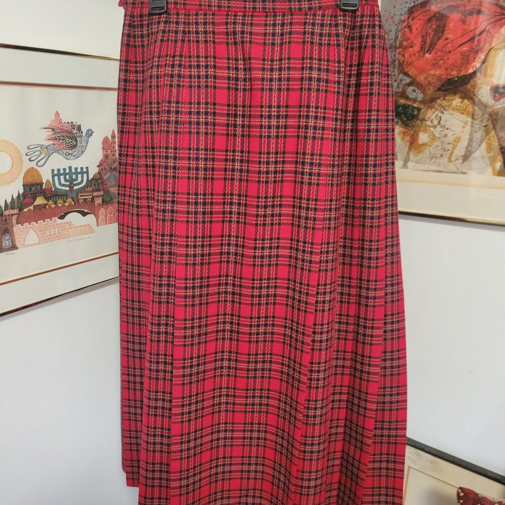 Vintage Pendleton Red Plaid Skirt 100% Wool - Picture 4 of 5